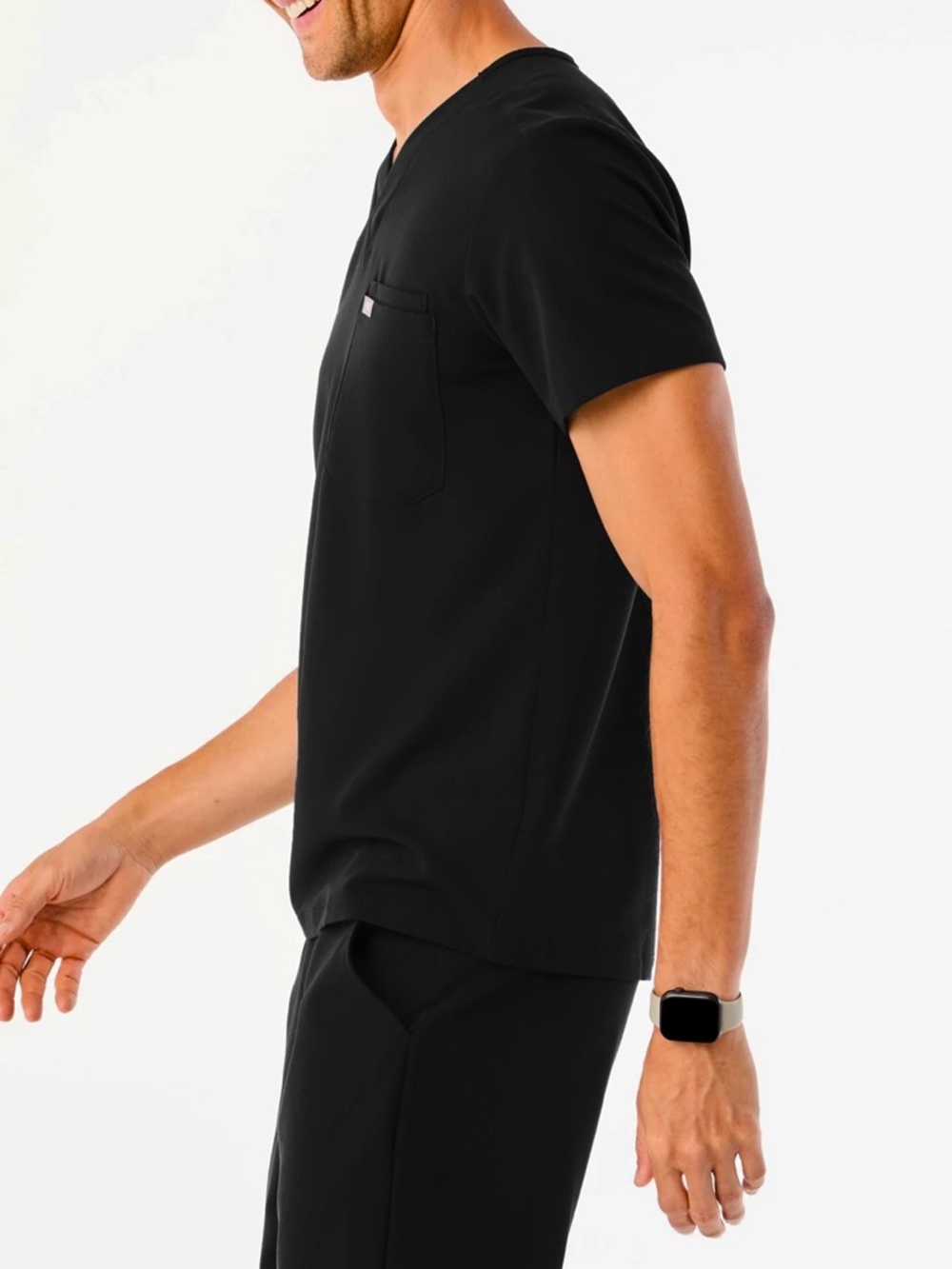 Leon Three-Pocket Scrub Top Black po#2054